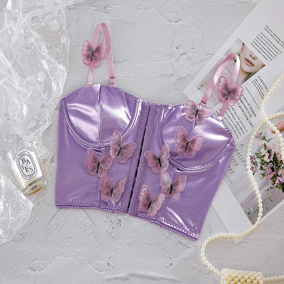 Lavender Butterfly Corset S - Pura Jewels