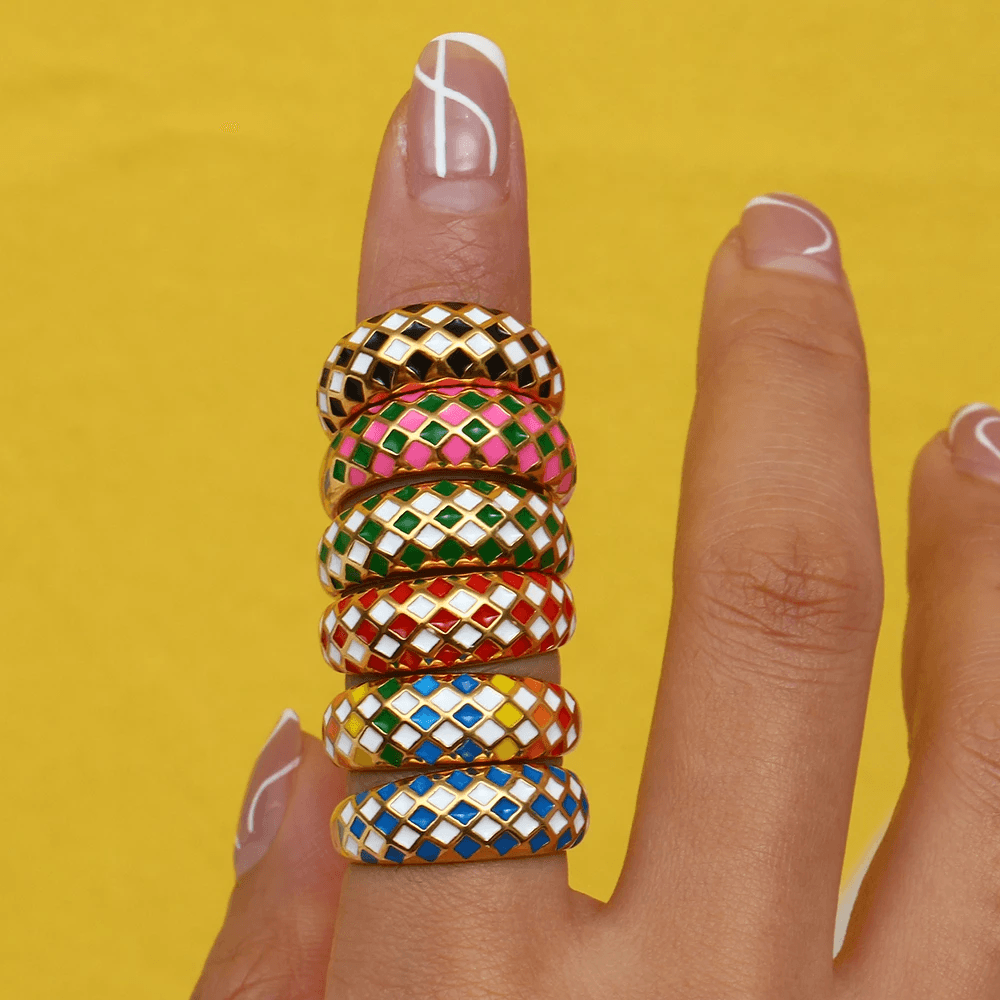 Diamond Checker Ring - Pura Jewels