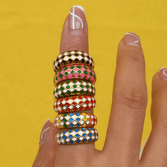 Diamond Checker Ring - Pura Jewels