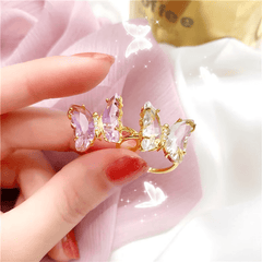 Crystal Butterfly Ring - Pura Jewels