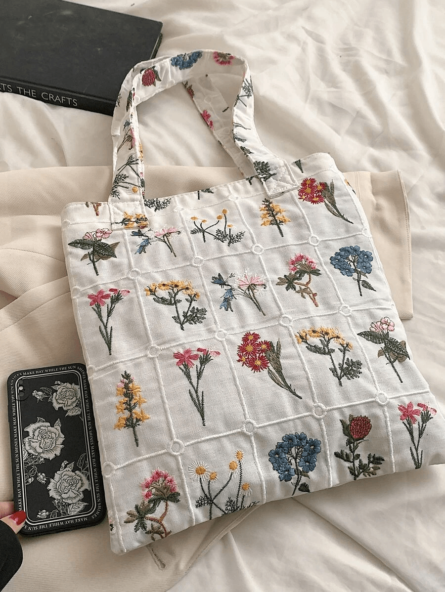 Blooming Beauty Embroidered Shoulder Bag - Pura Jewels