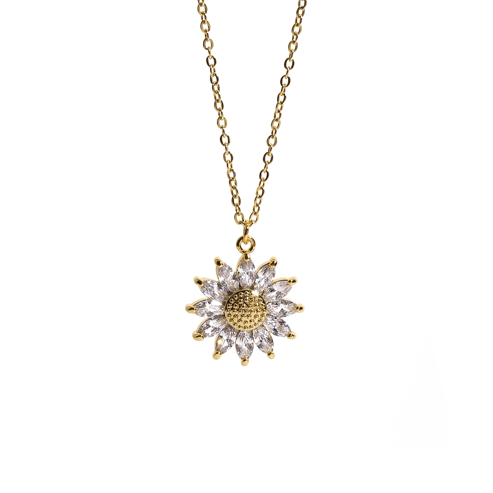 Sunflower Necklace Gold - Pura Jewels