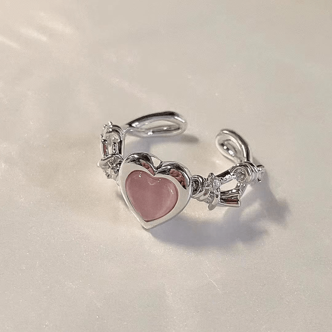 Rose Opal Heart Ring - Pura Jewels