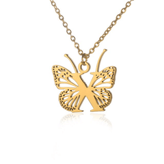Butterfly Initial Necklace