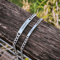 Couples Engraved Bracelet Set