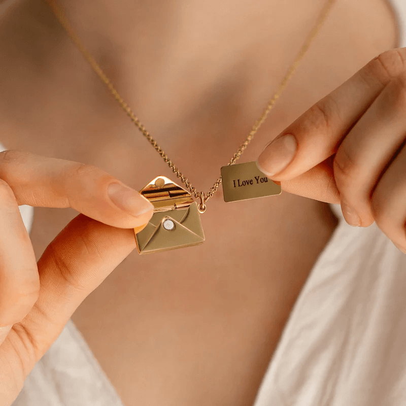 Custom Message Envelope Necklace - Pura Jewels