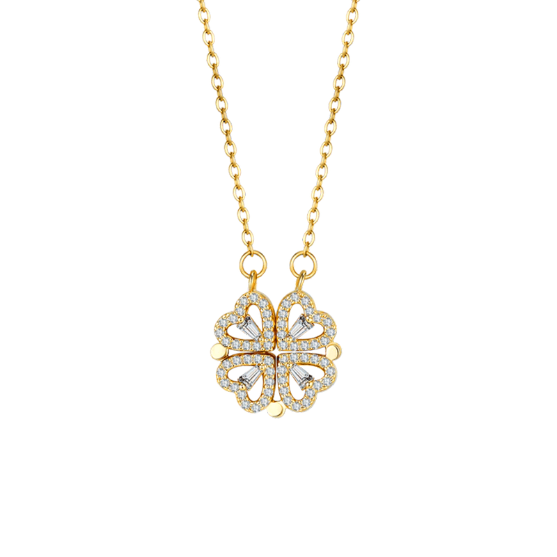 Lucky Clover Heart Necklace - Pura Jewels