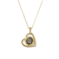 Personalized Photo Projection Necklace Gold - Pura Jewels