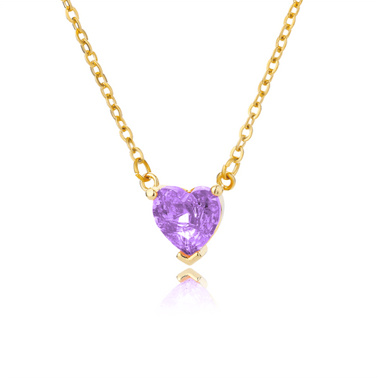 Grape Heart Necklace Gold - Pura Jewels