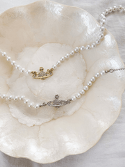 Pearl Saturn Necklace - Pura Jewels