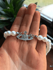 Pearl Saturn Necklace - Pura Jewels