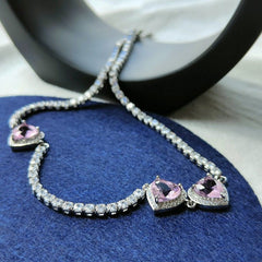 Pink Diamond Heart Necklace