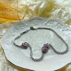 Pink Diamond Heart Necklace