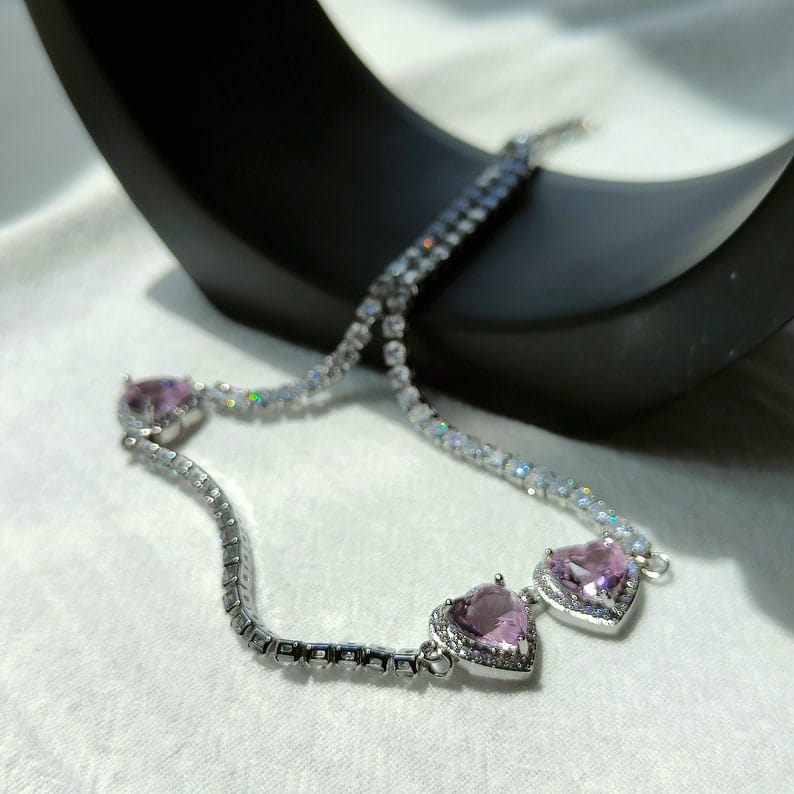 Pink Diamond Heart Necklace