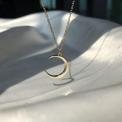 Crescent Moon Necklace Gold - Pura Jewels