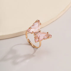 Crystal Butterfly Ring