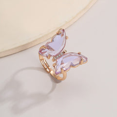 Crystal Butterfly Ring