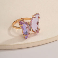 Crystal Butterfly Ring