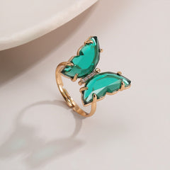 Crystal Butterfly Ring