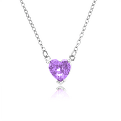 Grape Heart Necklace Silver - Pura Jewels