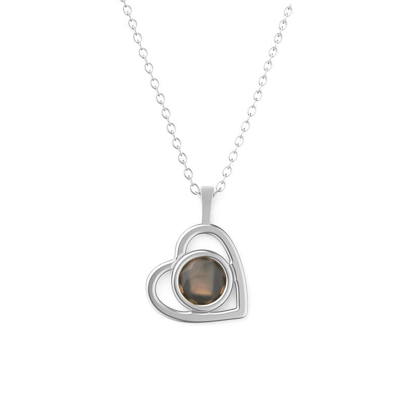 Personalized Photo Projection Necklace Silver - Pura Jewels