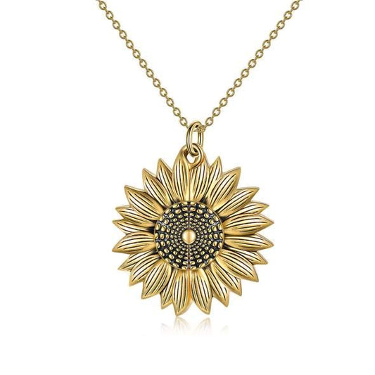 Sunflower Locket Necklace - You Are My Sunshine - Pura Jewels